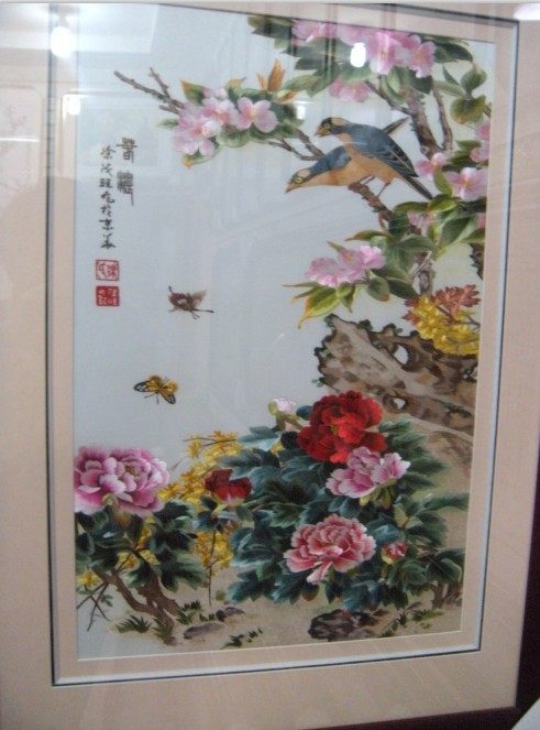 苏绣单面绣精品挂件 花鸟系列 春之颂 新婚礼品外宾礼品 软裱包邮