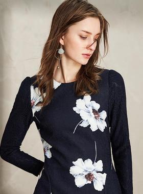 【断码S】秋水伊人春季女装印花内搭显瘦超仙连衣裙F223