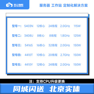 intel 5403N/3408U/5416S/4410T/4410Y正式版CPU 按需定制服务器