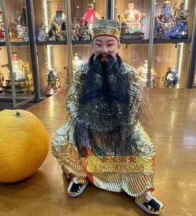 李府千岁代天巡狩李王府5寸6脱身神像金身木雕工艺香樟木玄关摆件