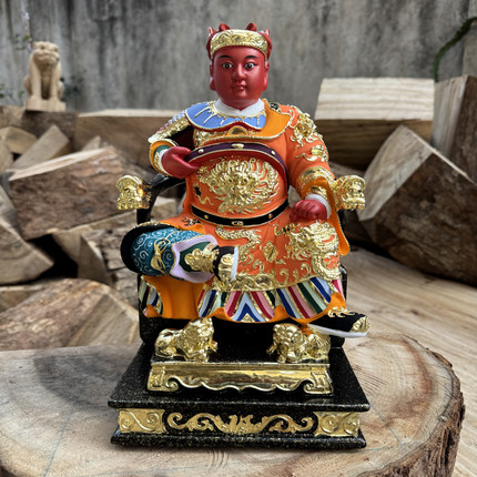 广泽尊王一尺连座神像郭王公圣王公香樟木雕刻工艺保安尊王郭忠福