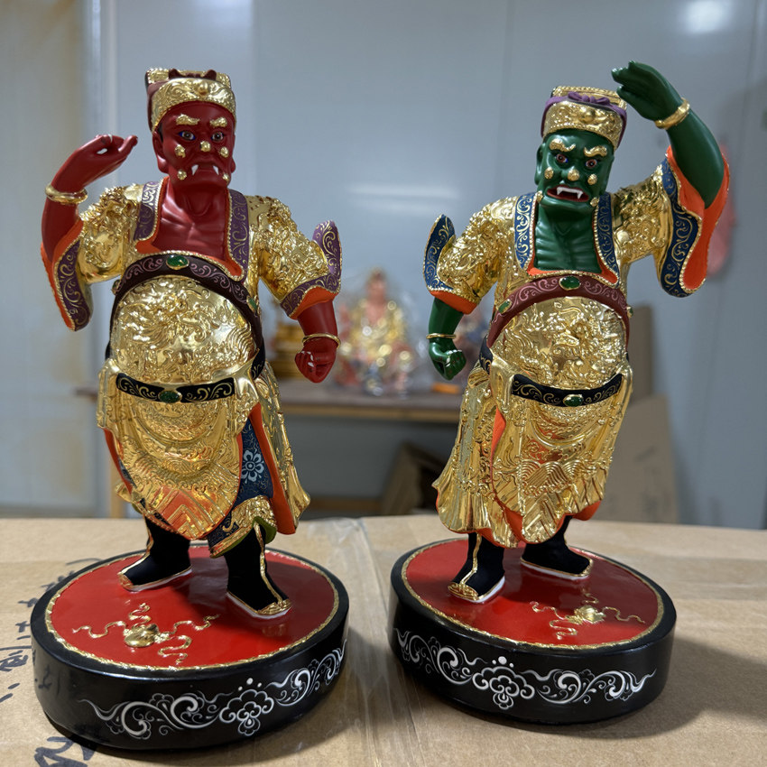 6寸千里眼顺风耳千顺将军妈祖娘娘左右护法神部将站身神像摆件