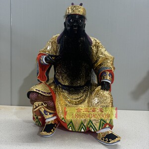 赵公明人物神像木雕40cm