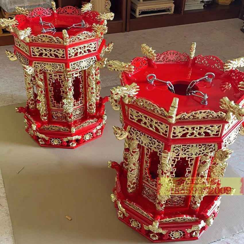 天灯天公灯中式吊灯仿古实木灯具中国风宫廷古典灯笼闽南潮灿宫灯