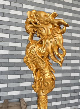 龙拐凤拐九龙拐杖法器升座九龙锡杖法器龙头单龙龙杖凤杖纯木雕