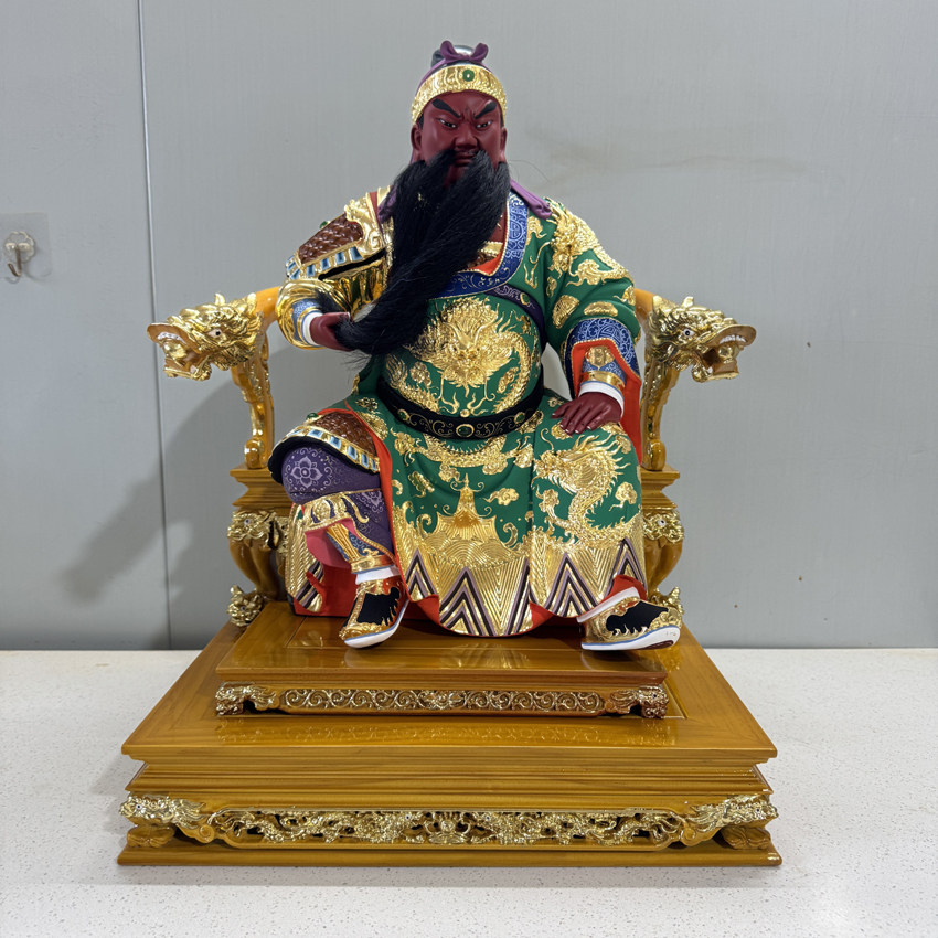 关公佛像关二爷实木雕刻神像供奉伽蓝菩萨武财神关帝圣君关羽武圣