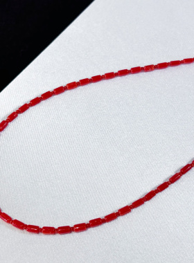 正红夹珠本命年显白项链