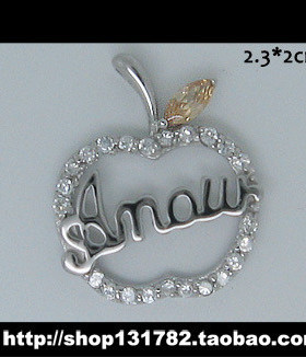 纯银水晶锆石定做吊坠