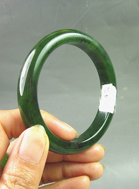 钱塘邮社    和田玉碧玉 手镯 送证 内径57.5mm