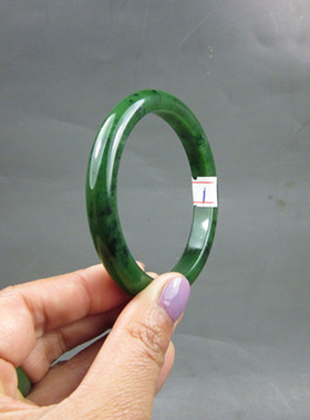 钱塘邮社   和田玉碧玉 手镯 送证 内径59.8mm
