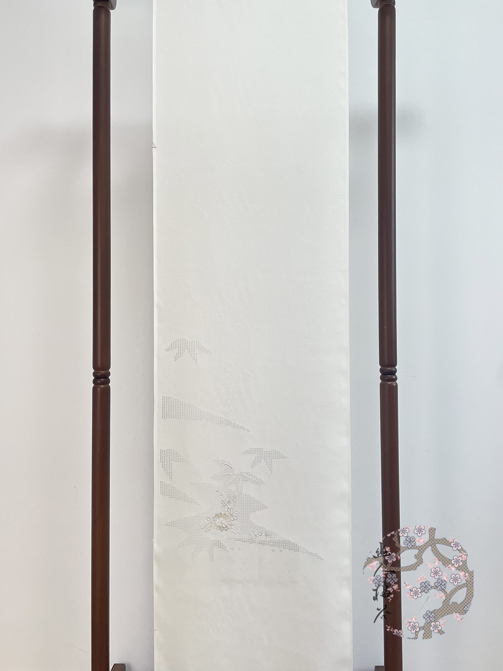 幽人梅谷日本正绢反物白生地羽尺刺绣真丝旗袍定制面料