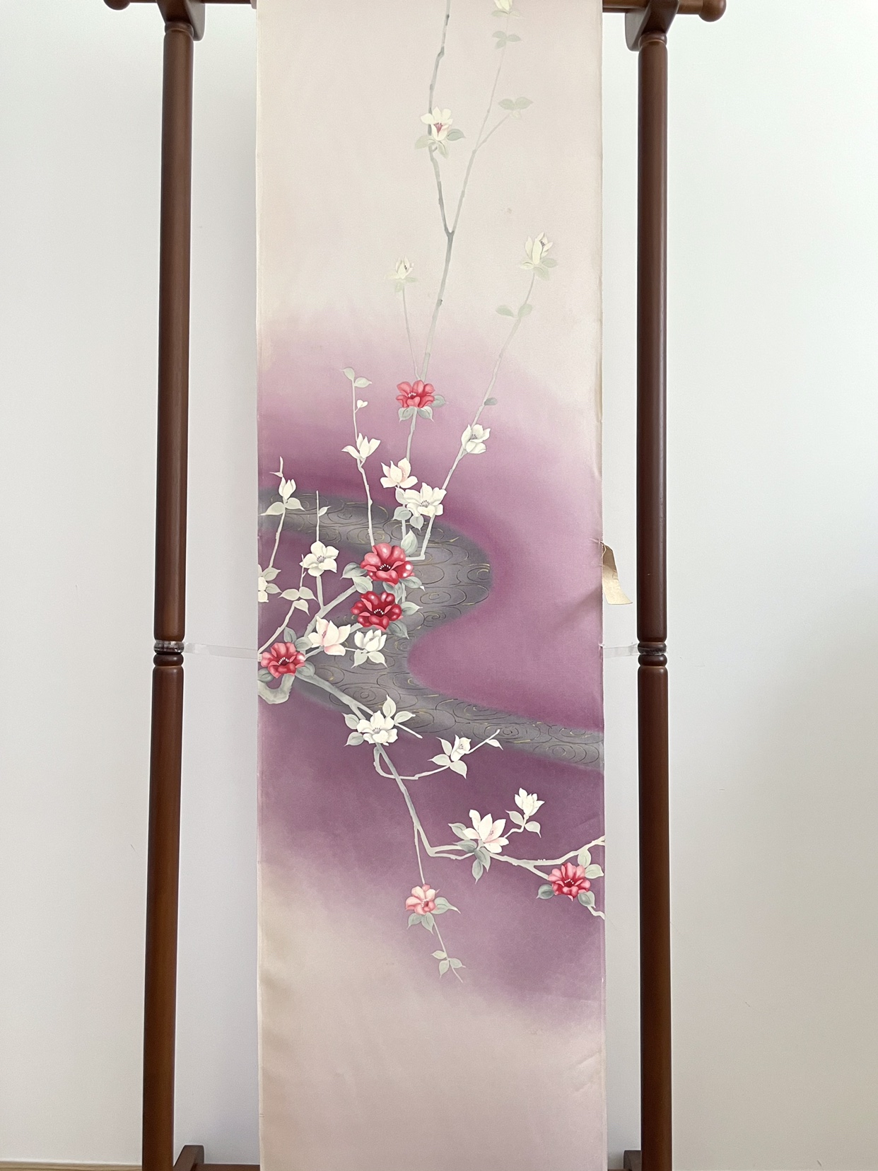 幽人梅谷|日本正绢付下访问着反物正娟布料真丝旗袍汉服定制面料