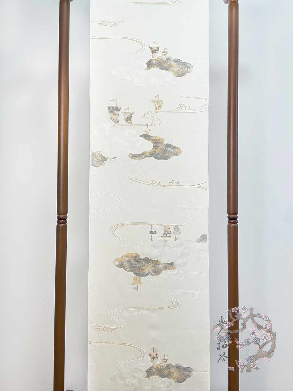 正绢布料日本真丝船纹缝取羽尺正娟卷布旗袍汉服定制面料