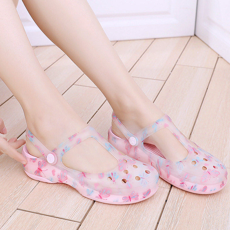 包头洞洞鞋女坡跟花园沙滩鞋果冻凉鞋防滑海边度假厚底平底凉拖鞋|ruв категории Женская обувь, 凉鞋, 洞洞鞋 - от Buy2taobao.com для оказания профессиональной услуги покупки агента Taobao