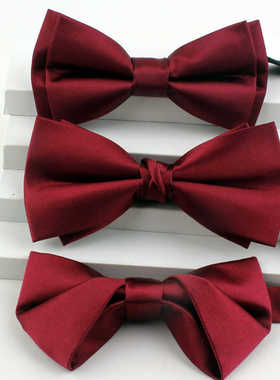 2024暗酒红结婚合唱表演团队蝴蝶结商务绅士新郎伴郎正装衬衣煲呔