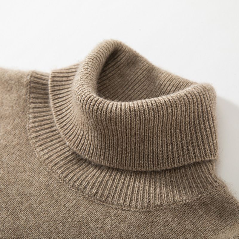 羊绒衫男士加厚针织毛衣保暖纯色高领冬装打底针织羊毛衫高领毛衣