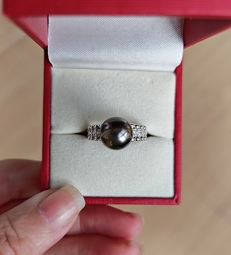 2968 天然海水大溪地珍珠戒指（珠光超美点位9.7带证）