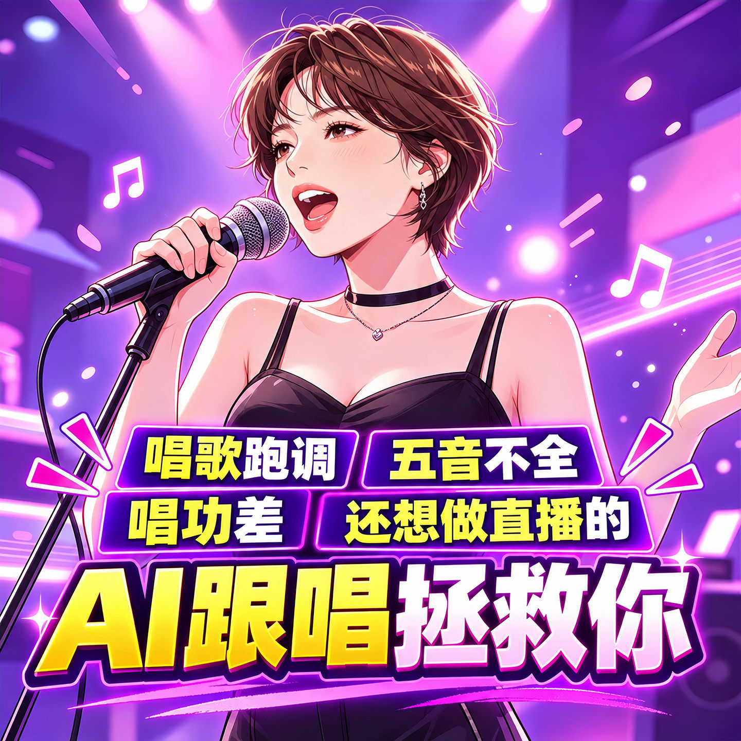 Ai跟唱Ai改词翻唱代唱直播实时语音厅假唱Ai歌曲模型训练支持改词