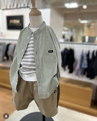 中性全棉衬衫童装立领