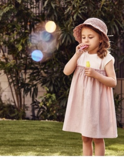 出口日本SM2全棉舒适森系简约连衣裙