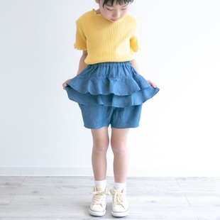 日本小众贵牌Nino全棉牛仔花苞款 超薄透气 短裤