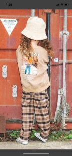 日本高端代G全棉毛圈xgirl滑板女孩卫衣套头衫女童秋冬新款