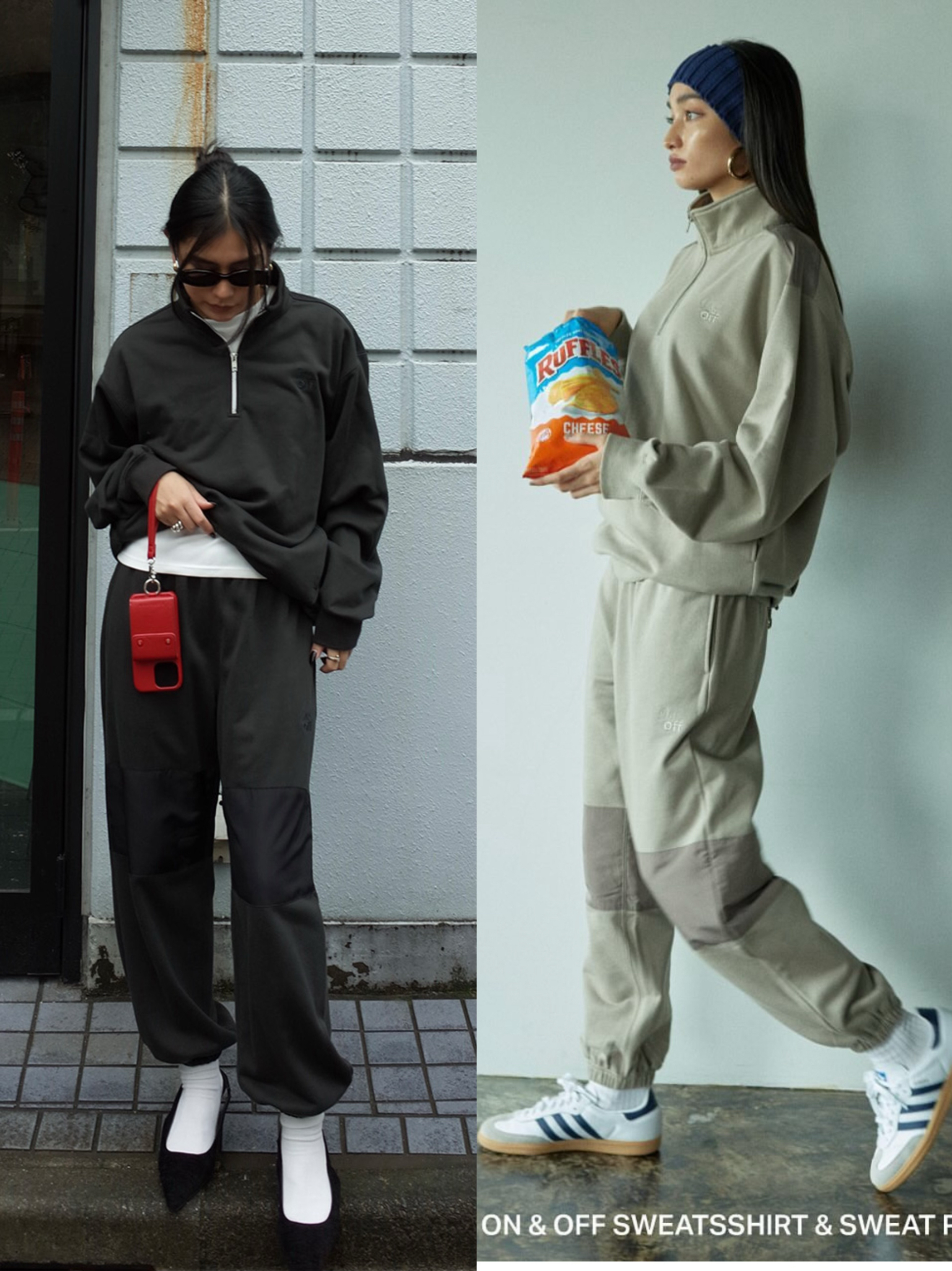 日单高端潮牌全棉毛圈加绒拉链半高领运动卫衣女装Alexia stam