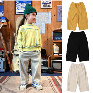 日本小众贵牌Fith灯芯绒groovy colors宽松直筒裤松紧腰亲子款