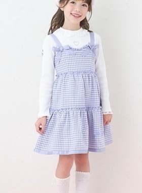 日本高端贵牌钢琴家Mp千鸟格二件套打底衫吊带裙连衣裙小香风包邮