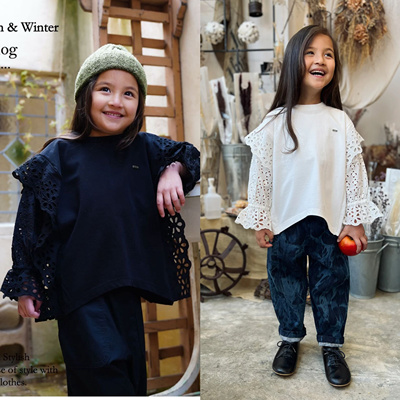 秋新款出口亲子纯棉长袖圆领镂空花边全棉拼接长袖T恤亲子Fith