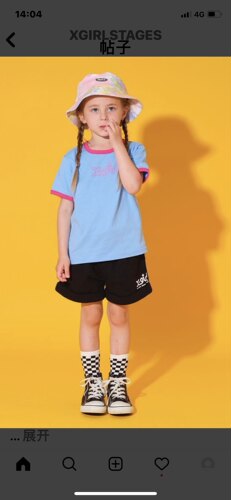 出口日本原单尾货外贸xgirl 全棉黑白配色短袖T恤夏季新款童