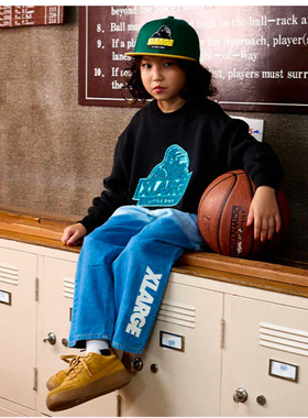 日本高端潮牌xlarge秋季新款全男童全棉毛圈长袖T恤卫衣现货