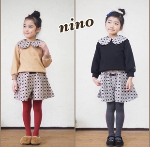 nino女童秋冬新款 日本小众贵牌毛圈卫衣裙裤 套装