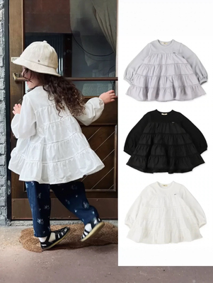 日单小众贵牌 Fith 丝光棉抗皱可爱娃娃衫长袖T恤女童亲子装