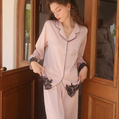 今夕何夕冰丝轻奢风睡衣女高级感