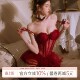 今夕何夕性感束身衣女红色法式 蕾丝花边鱼骨胸衣塑身显瘦连体衣