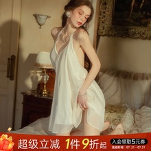 赵露思同款 性感挂脖吊带睡裙宽松无袖蓬蓬裙轻奢纯欲高级感睡衣
