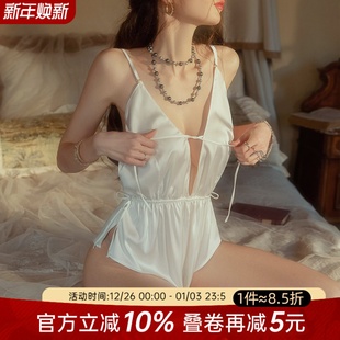 今夕何夕性感连体衣2025新款 纯欲风吊带睡裙小胸女士家居睡衣 秋季