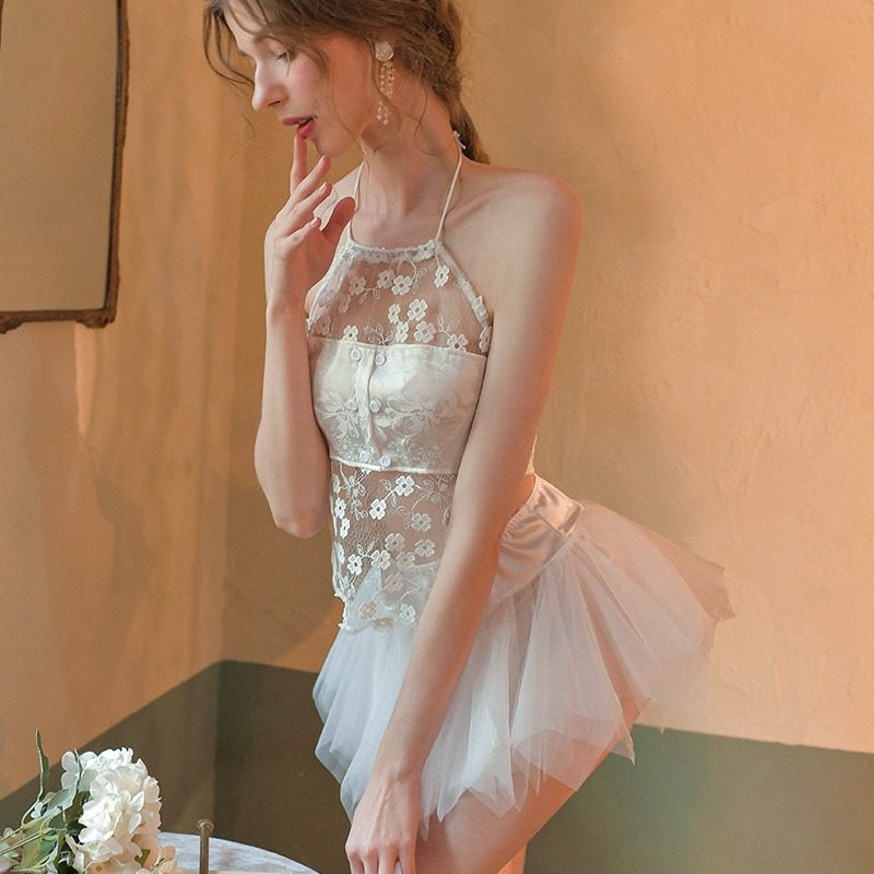 今夕何夕性感睡衣2025新款女挂脖镂空网纱透视冰丝吊带诱惑睡裙,女士内衣/男士内衣/家居服,睡衣/家居服套装,淘宝优惠券,粉丝福利购,淘宝优惠卷