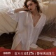 睡衣家居套装 今夕何夕原创男友风蕾丝性感长袖 纯欲风宽松白衬衫