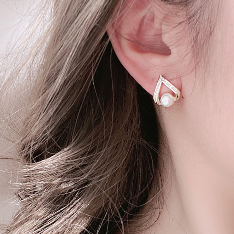 气质耳环简约蚊香盘耳夹天然珍珠