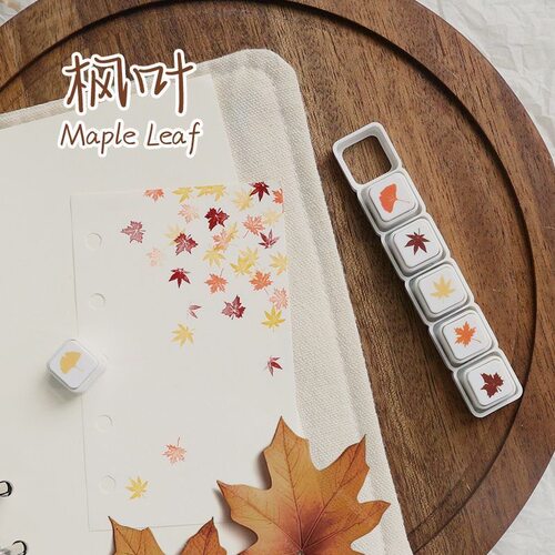 四季六联树叶樱花四叶草枫叶雪花印章创意高颜值学生手账diy装饰