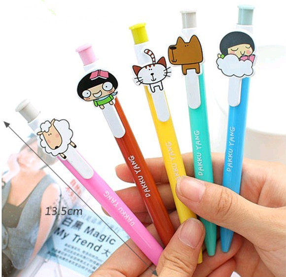 立雪文具  卡哇伊dakkuyang小女孩 卡通动物可爱按动圆珠笔 205