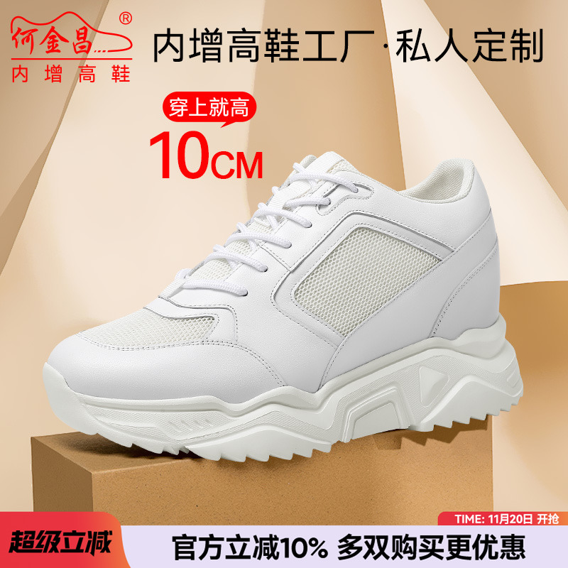 何金昌内增高男鞋运动鞋子内增高10CM休闲百搭透气增高厚底老爹鞋