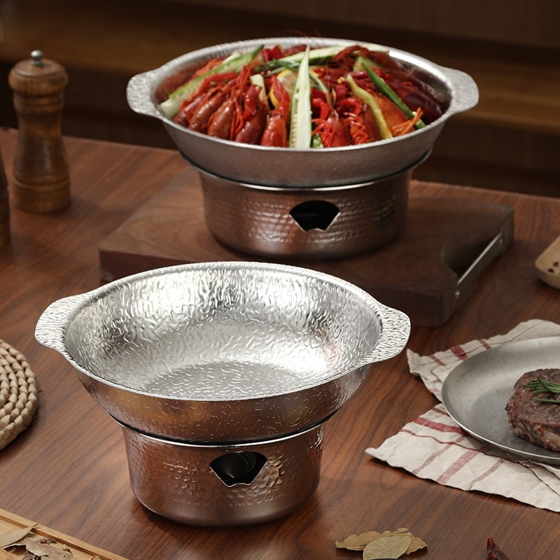 干锅锅具 304不锈钢酒精炉子小火锅家用卡式炉专用锅商用小型锅仔