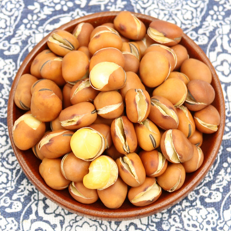 炒蚕豆微咸炒货零食胡豆熟500g袋装食品干炒新货四川风味干炒豆子