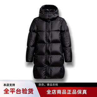 代购蒙口Litte黑巧哑光连帽宽松长款羽绒服女款夹克外套