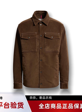代购蒙口Ambroisie灯芯绒衬衫式商务风羽绒服鹅绒男款夹克外套