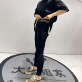 女裤 加大码 打底裤 450克初冬松紧腰四面弹洋气腰头纹图案薄棉裤