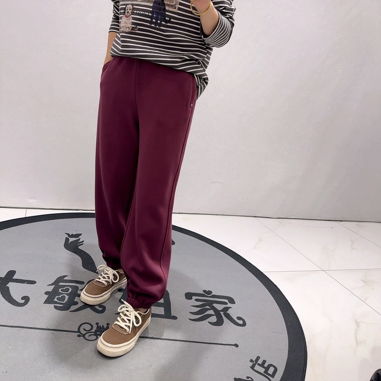 5233针丝缘子汇初冬新品加绒宝宝绒超级舒适保暖百搭卫裤大码女裤